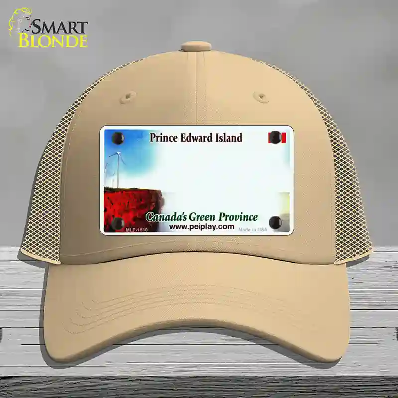 Prince Edward Island Novelty License Plate Hat Mesh / Khaki