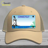 Connecticut Preserve State Blank Novelty License Plate Hat Mesh / Khaki