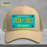 Green Chili New Mexico Novelty License Plate Hat Mesh / Khaki