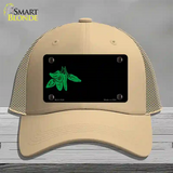 Green Chili Offset Novelty License Plate Hat Mesh / Khaki