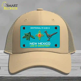 Green Chili & Road Runner New Mexico Novelty License Plate Hat Mesh / Khaki