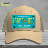 Arroyo Seco New Mexico Novelty License Plate Hat Mesh / Khaki