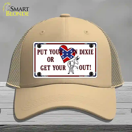 Heart In Dixie Novelty License Plate Hat Mesh / Khaki