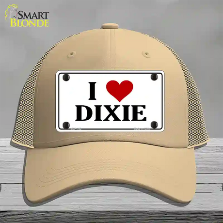 I Love Dixie Novelty License Plate Hat Mesh / Khaki