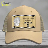 Pencil Sketch Beagle Novelty License Plate Hat Mesh / Khaki