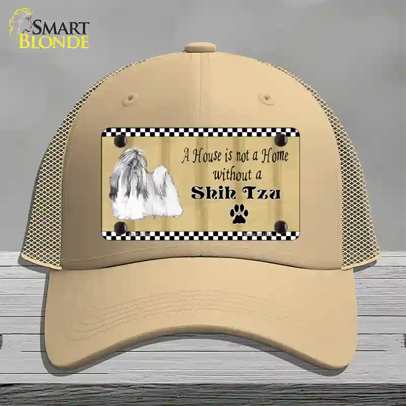 Pencil Sketch Shih Tzu Novelty License Plate Hat Mesh / Khaki