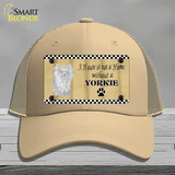 Pencil Sketch Yorkie Novelty License Plate Hat Mesh / Khaki