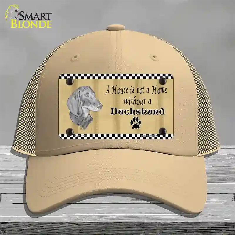 Pencil Sketch Dachshund Novelty License Plate Hat Mesh / Khaki