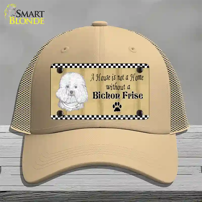 Pencil Sketch Bichon Frise Novelty License Plate Hat Mesh / Khaki