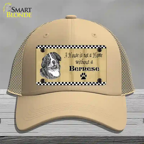 Pencil Sketch Bernese Novelty License Plate Hat Mesh / Khaki