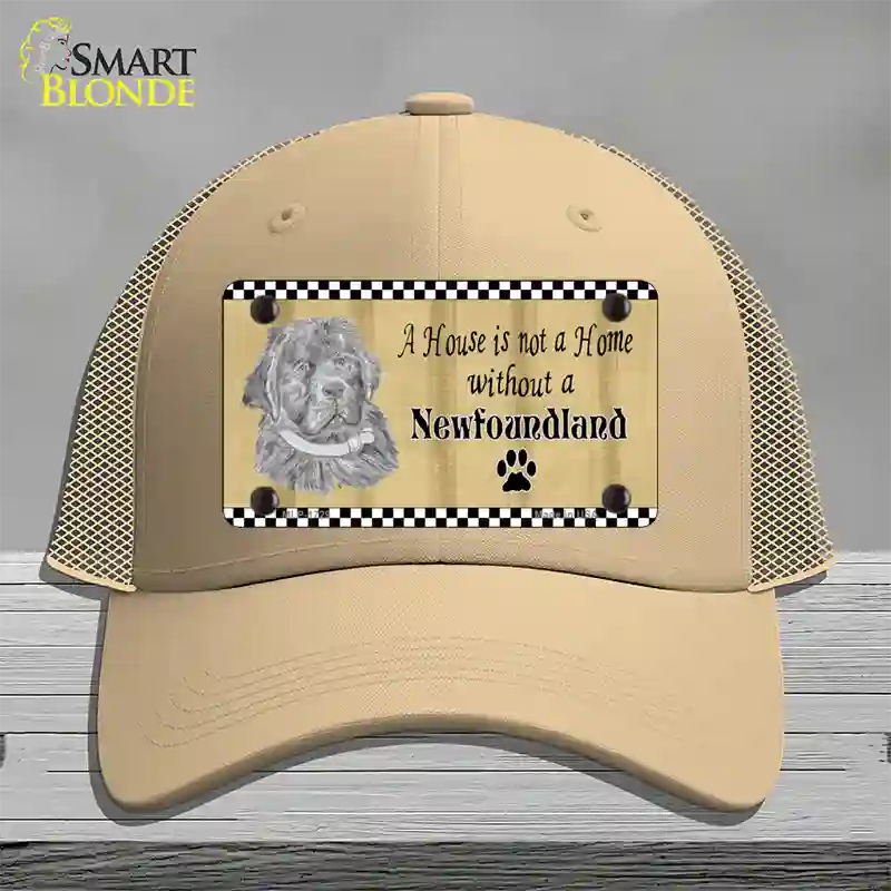 Pencil Sketch New Foundland Novelty License Plate Hat Mesh / Khaki