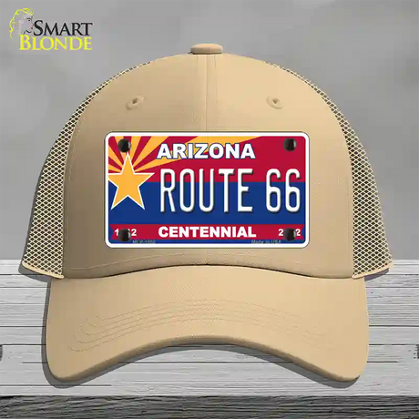 Arizona Centennial Route 66 Novelty License Plate Hat Mesh / Khaki