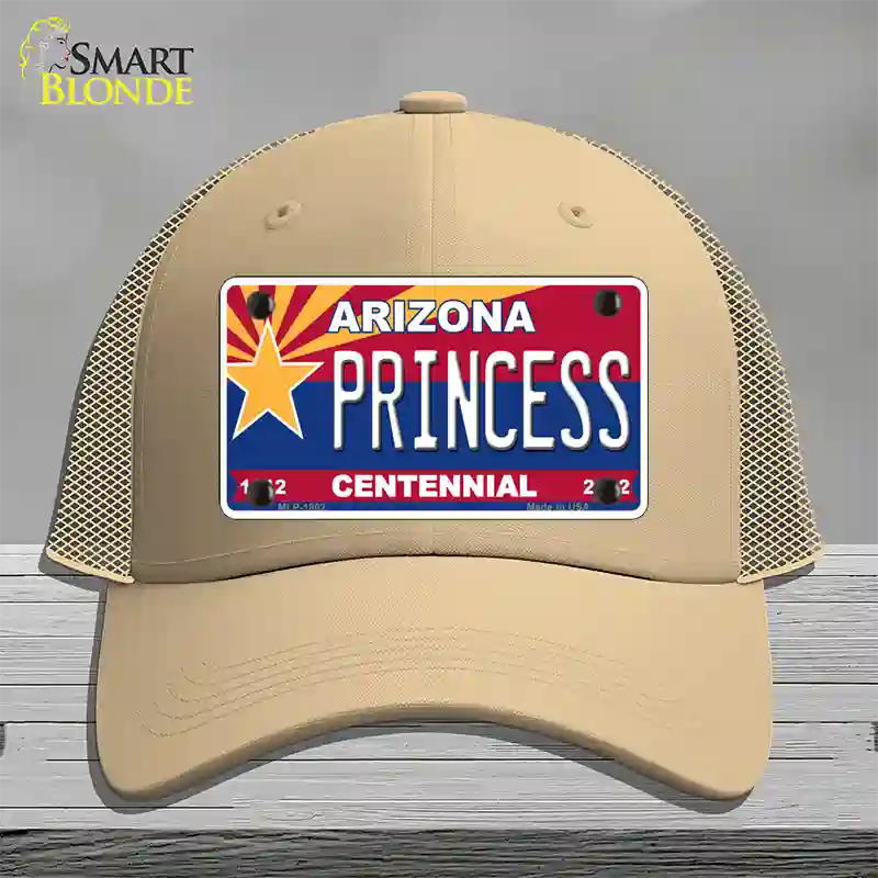 Arizona Centennial Princess Novelty License Plate Hat Mesh / Khaki