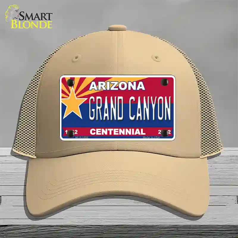 Arizona Centennial Grand Canyon Novelty License Plate Hat Mesh / Khaki