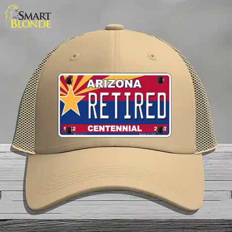 Arizona Centennial Retired Novelty License Plate Hat Mesh / Khaki