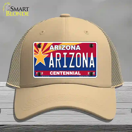 Arizona Centennial Arizona Novelty License Plate Hat Mesh / Khaki