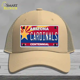 Arizona Centennial Cardinals Novelty License Plate Hat Mesh / Khaki