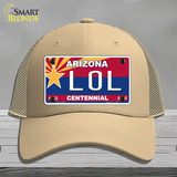 Arizona Centennial LOL Novelty License Plate Hat Mesh / Khaki