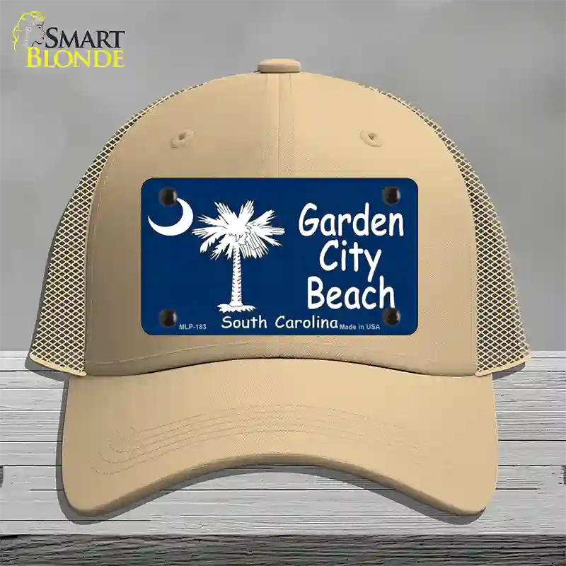 Garden City Beach South Carolina Novelty License Plate Hat Mesh / Khaki