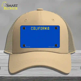 California Blue State Novelty License Plate Hat Mesh / Khaki