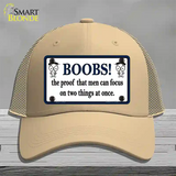 Boobs Proof Novelty License Plate Hat Mesh / Khaki