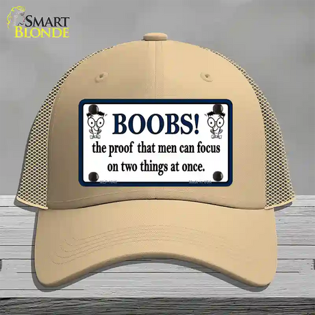 Boobs Proof Novelty License Plate Hat Mesh / Khaki