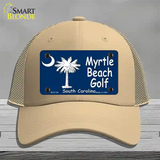 Myrtle Beach Golf Novelty License Plate Hat Mesh / Khaki