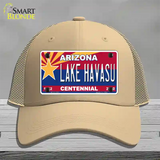 Arizona Centennial Lake Havasu Novelty License Plate Hat Mesh / Khaki