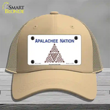 Apalachee Nation Flag Novelty License Plate Hat Mesh / Khaki