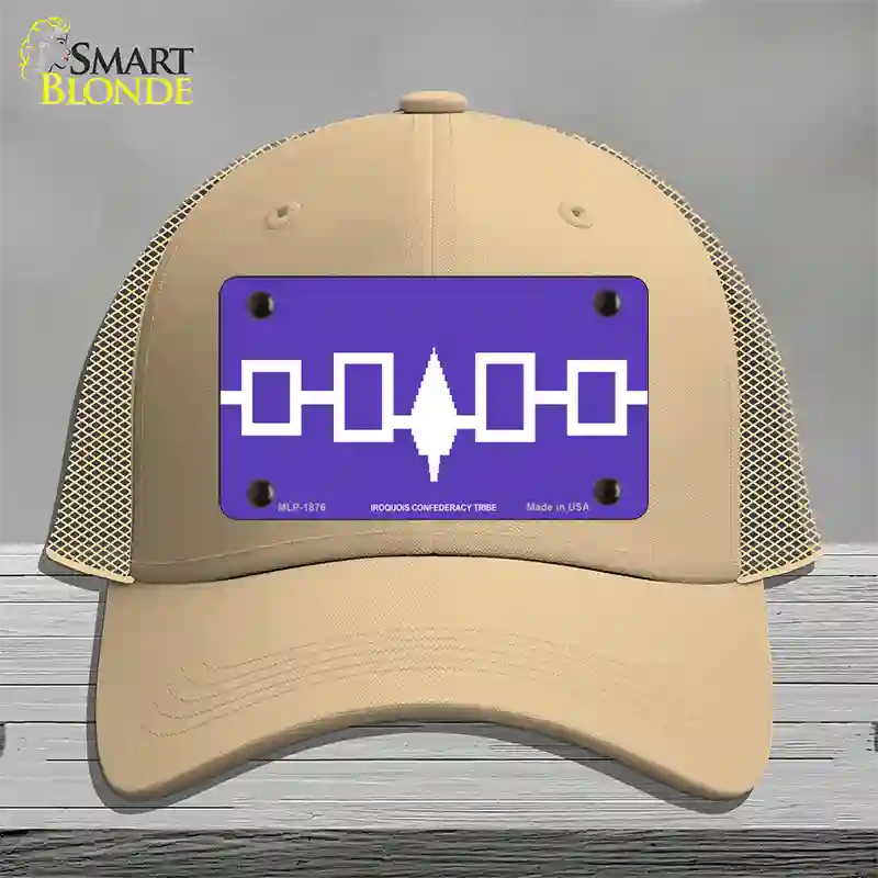 Iroquois Confederacy Flag Novelty License Plate Hat Mesh / Khaki