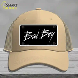 Bad Boy Black Novelty License Plate Hat Mesh / Khaki