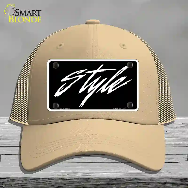 Style Novelty License Plate Hat Mesh / Khaki