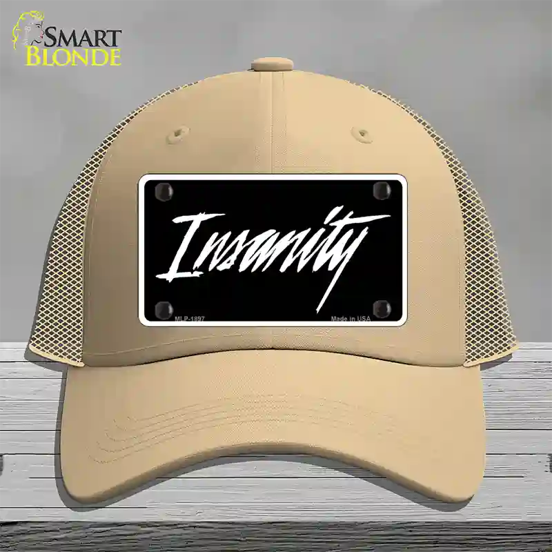 Insanity Novelty License Plate Hat Mesh / Khaki