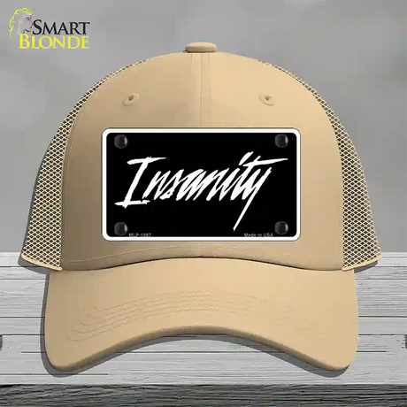 Insanity Novelty License Plate Hat Mesh / Khaki