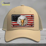 USA Eagle Novelty License Plate Hat Mesh / Khaki