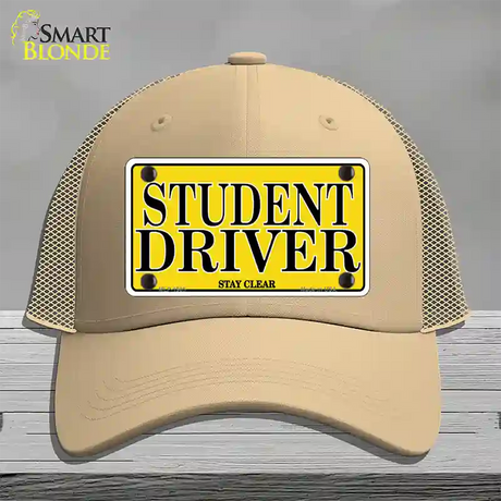 Student Driver Novelty License Plate Hat Mesh / Khaki