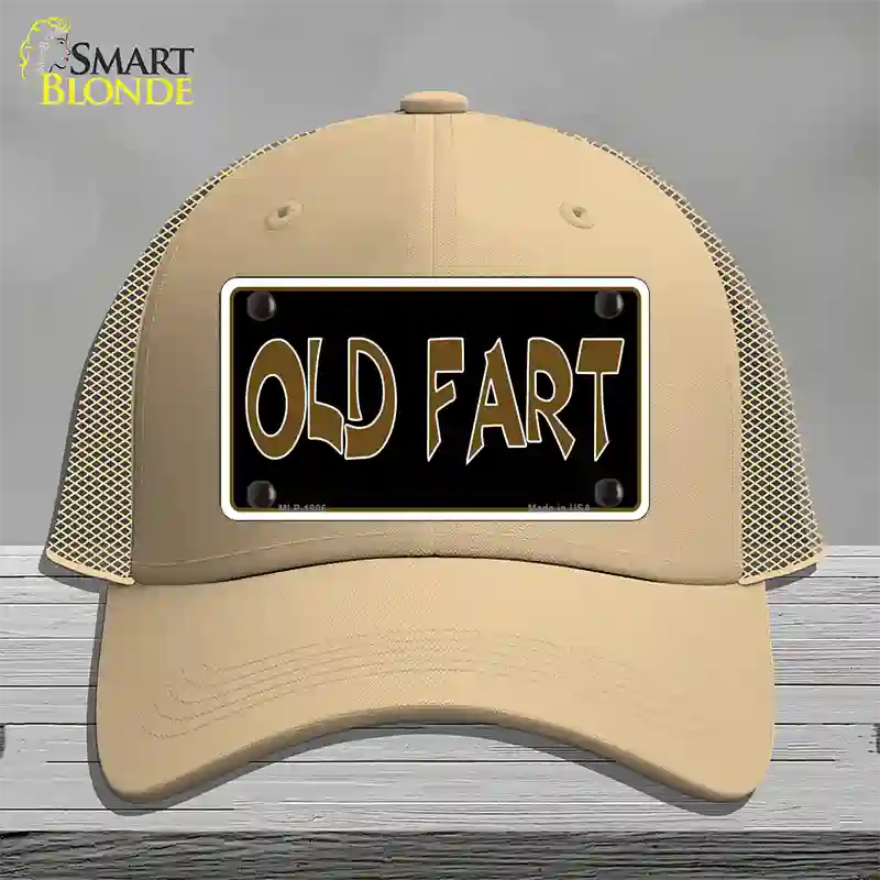 Old Fart Novelty License Plate Hat Mesh / Khaki