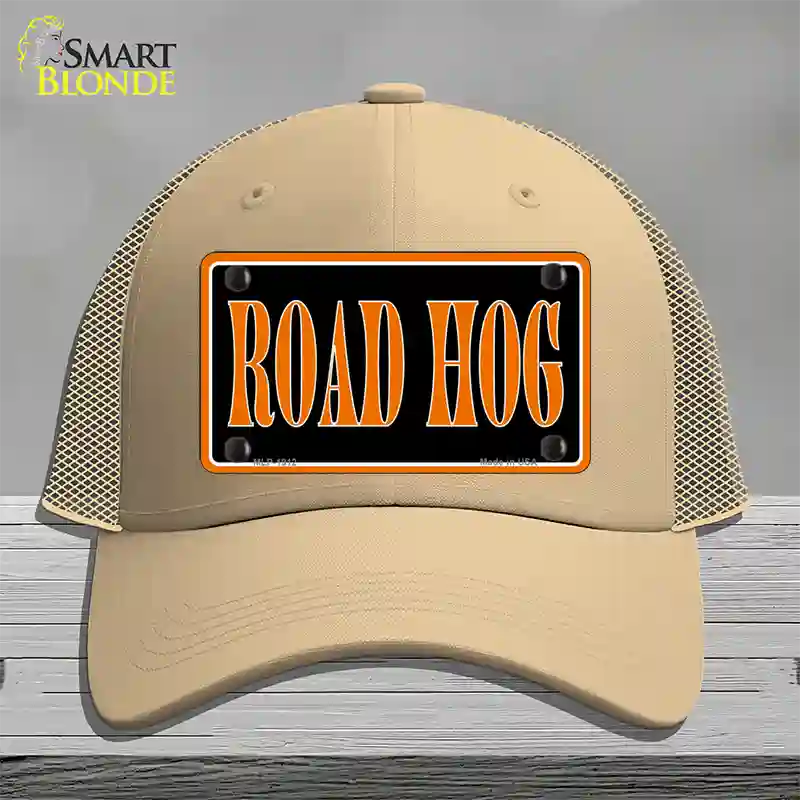 Road Hog Novelty License Plate Hat Mesh / Khaki