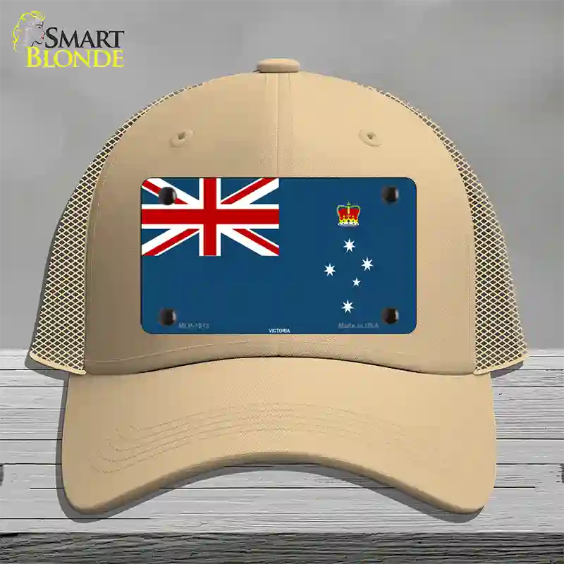 Victoria Flag Novelty License Plate Hat Mesh / Khaki