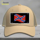 Confederate 3-D Flag Novelty License Plate Hat Mesh / Khaki