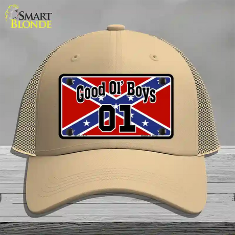 Good Ol Boys Confederate Flag Novelty License Plate Hat Mesh / Khaki