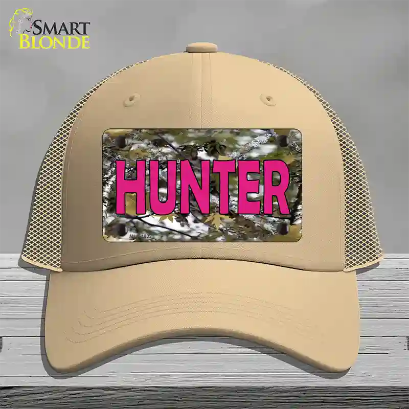 Pink Hunter Novelty License Plate Hat Mesh / Khaki