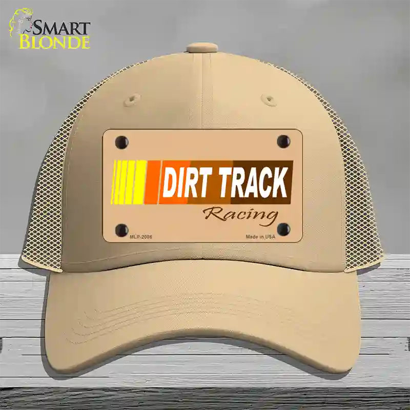 Dirt Track Racing Novelty License Plate Hat Mesh / Khaki