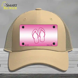 Flip Flops Pink Novelty License Plate Hat Mesh / Khaki