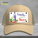 Tequila Makes Her Clothes Fall Off Novelty License Plate Hat Mesh / Khaki