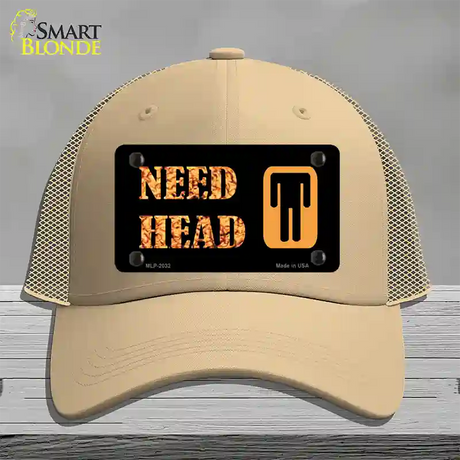 Need Head Novelty License Plate Hat Mesh / Khaki