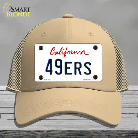 49ERS California State Novelty License Plate Hat Mesh / Khaki