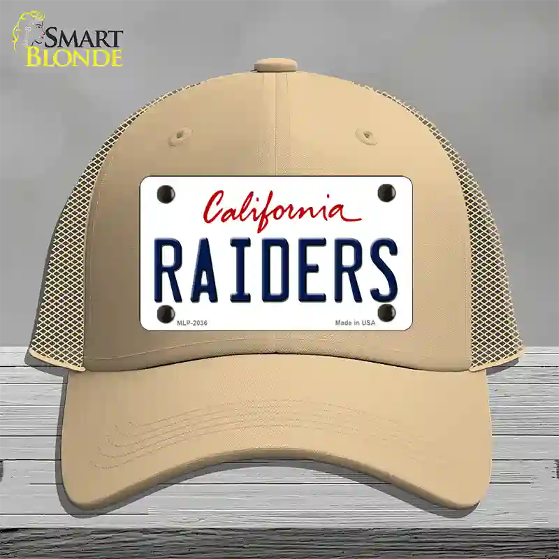 Raiders California State Novelty License Plate Hat Mesh / Khaki