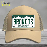 Broncos Colorado State Novelty License Plate Hat Mesh / Khaki