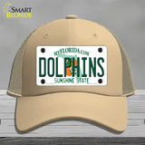 Dolphins Florida State Novelty License Plate Hat Mesh / Khaki